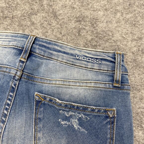 New Vigoss Distressed Thompson Tomboy Skinny Jeans Women's 25 Light Blue Faded - Picture 9 of 9